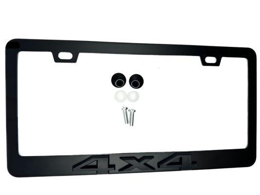 4x4 BLACK Emblem License Plate Frame Logo Stainless Steel