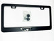 OPEL GT Satin Black License Plate Frame with Chrome Logo