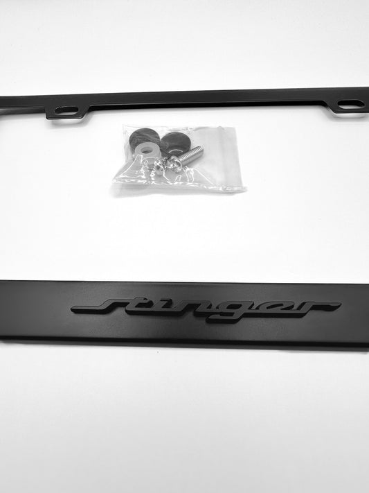 Satin Black Stinger License Plate Frame Stainless Steel