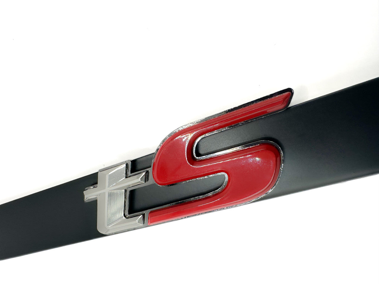Satin Black Subaru tS License Plate Frame with Red /Chrome Logo