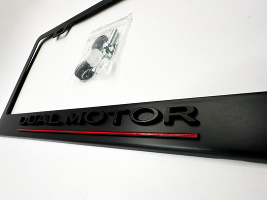OEM SPEC Performance Dual Motor Black License Plate Frame 3/Y/S/X