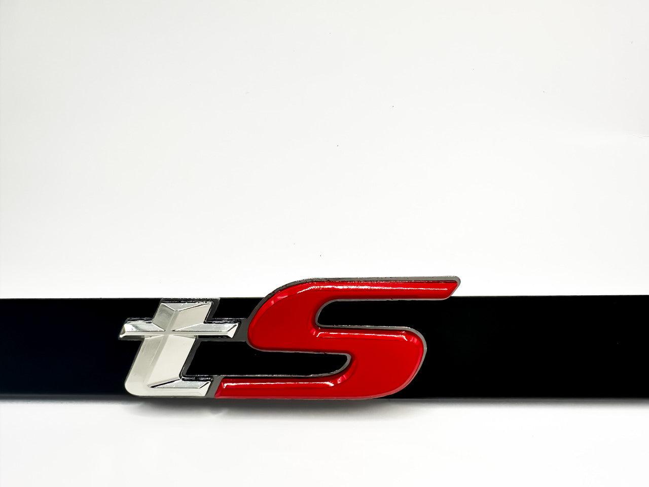 Satin Black Subaru tS License Plate Frame with Red /Chrome Logo