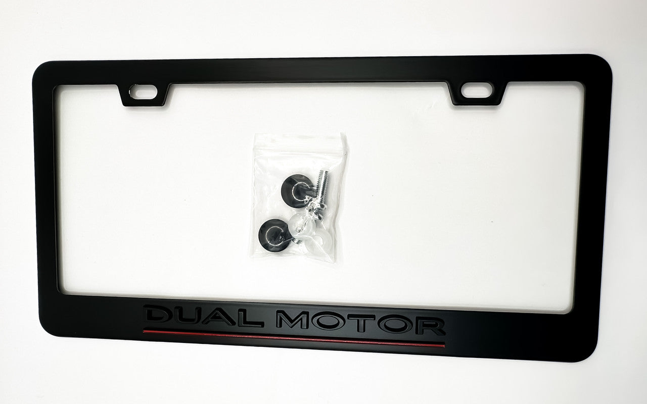 OEM SPEC Performance Dual Motor Black License Plate Frame 3/Y/S/X