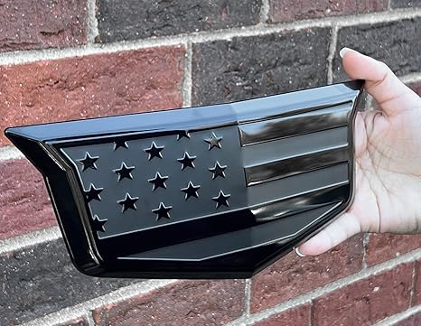 American Black Flag Aluminum Overlay Grill Front Emblem