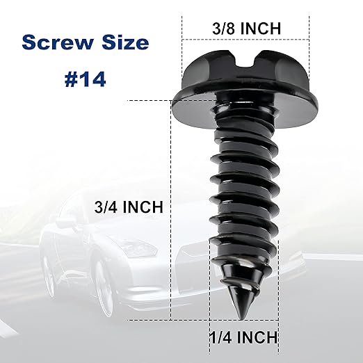 Hoewina License Plate Screw Kit, 8 Sets Stainless Anti Theft License Plate Screws