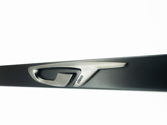 OPEL GT Satin Black License Plate Frame with Gunmetal Logo