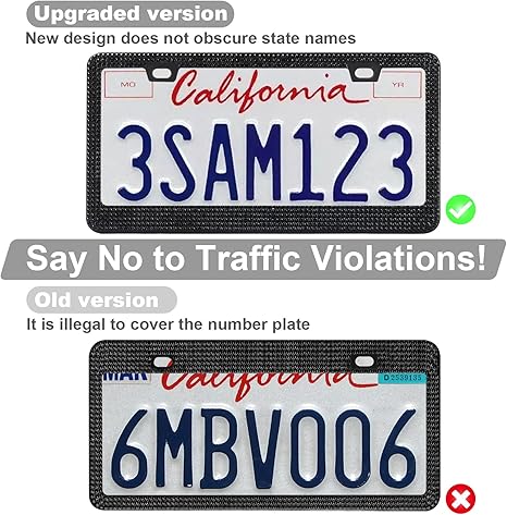 2 Pack Bling License Plate Frames Car Accessories