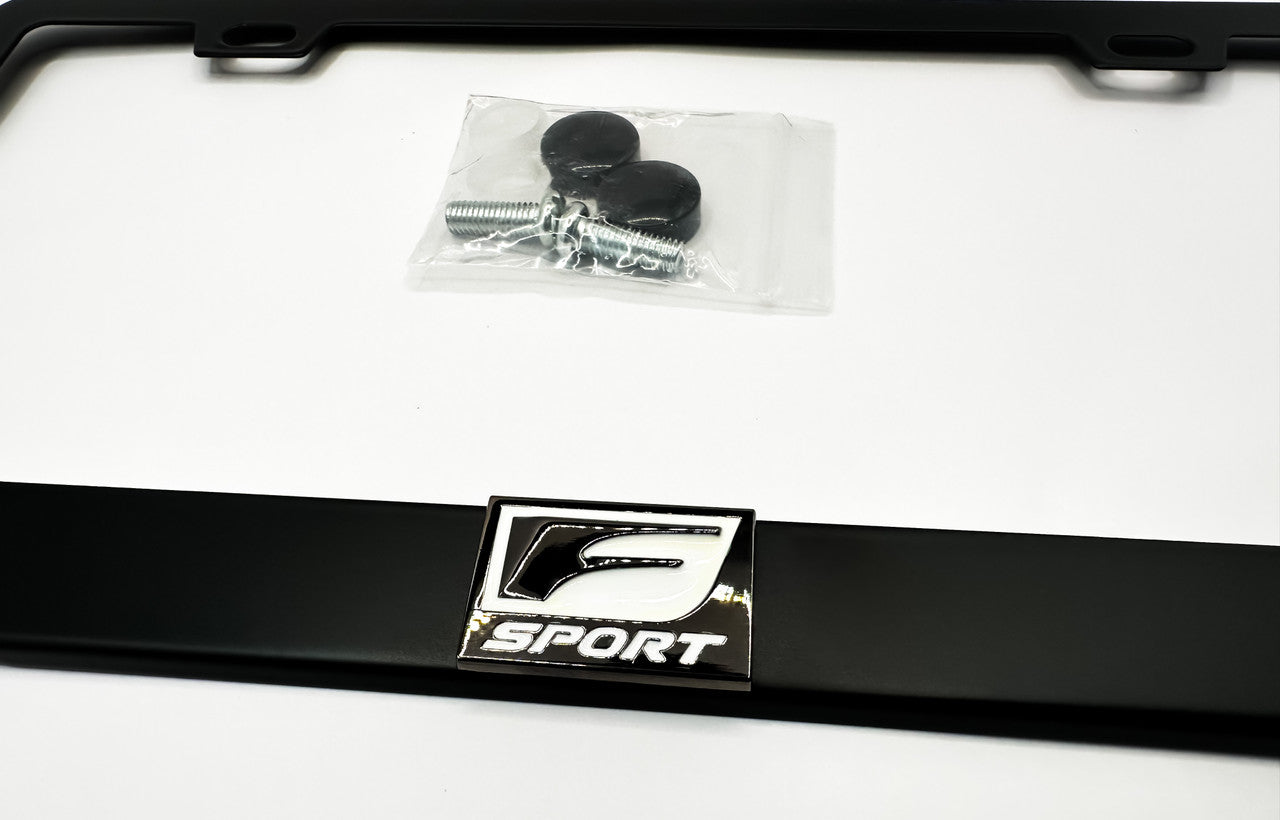 F-Sport Satin Black LEXUS License Plate Frame Stainless Steel