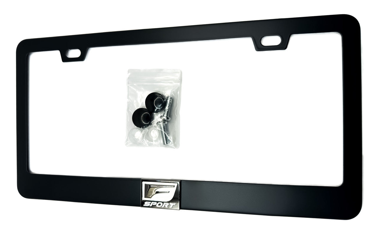 F-Sport Satin Black LEXUS License Plate Frame Stainless Steel