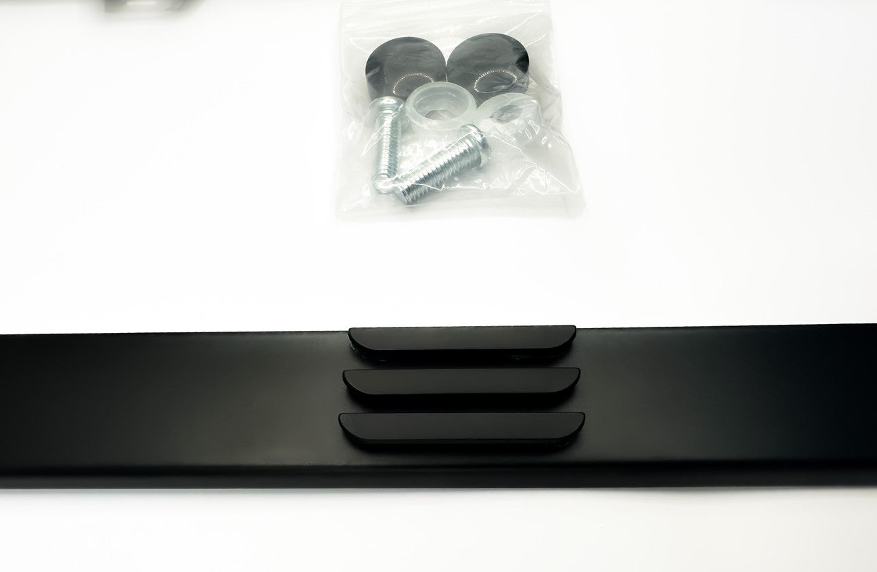 OEM SPEC Model 3-Line Black License Plate Frame w/ Black Emblem