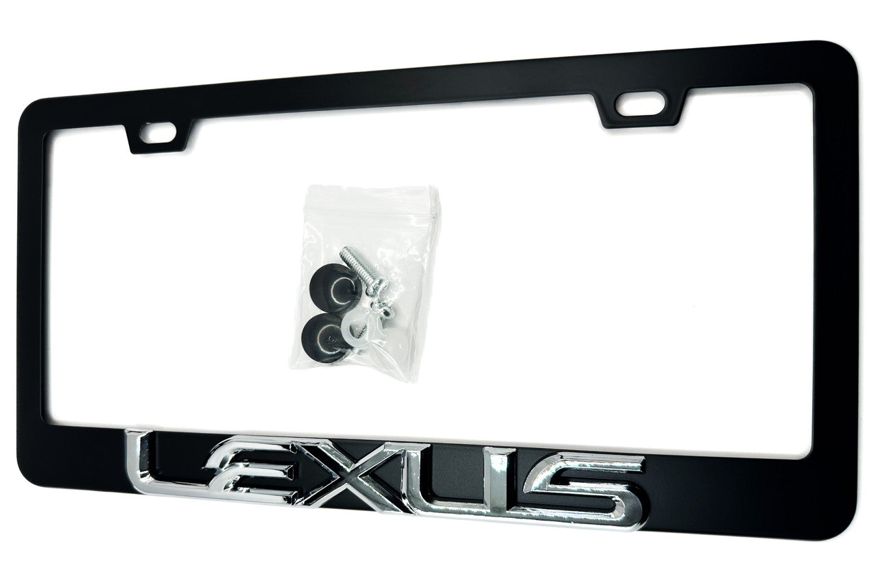 OEM SPEC Satin Black LEXUS License Plate Frame Stainless Steel (Type 2)