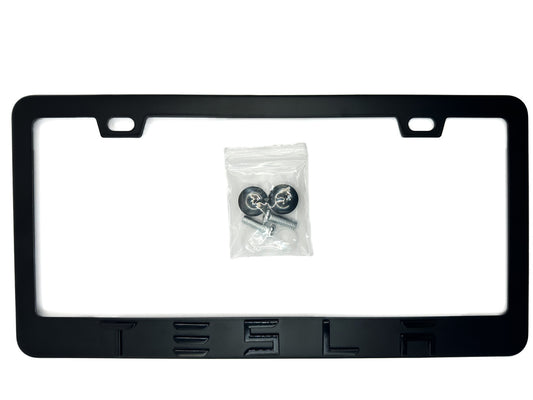 T E S L A Black License Plate Frame 3/Y/S/X