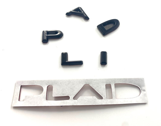 ~METAL~ PLAID Emblem Badge w/ Placement Template (Various Colors)