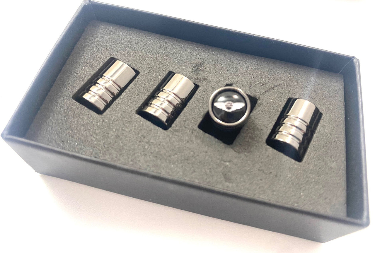 Black Chrome~ Genesis Wing Valve Caps 4pc Set