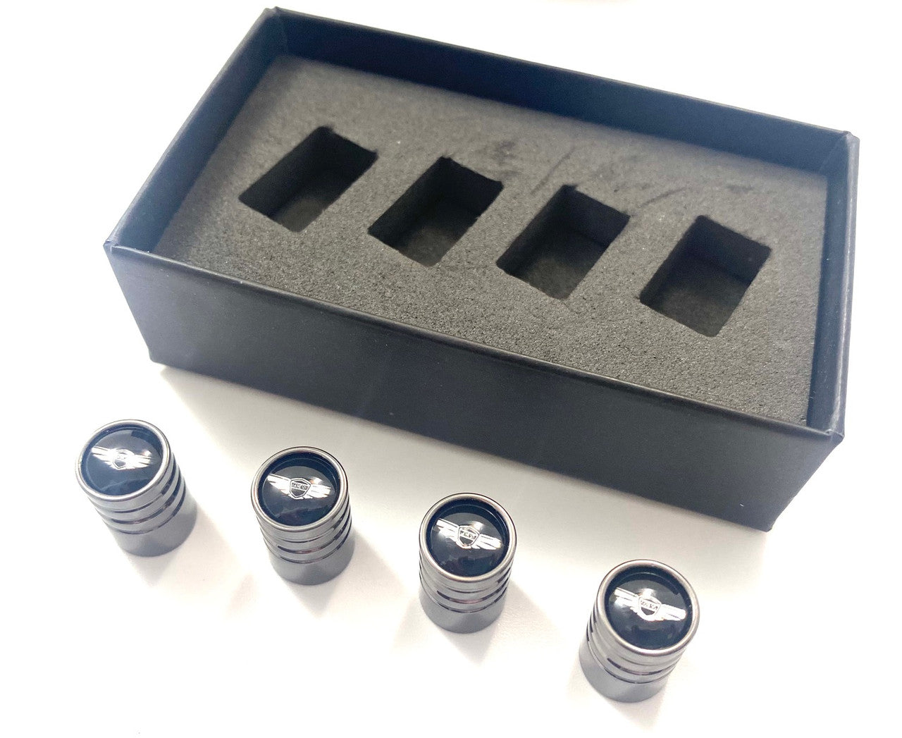 Black Chrome~ Genesis Wing Valve Caps 4pc Set