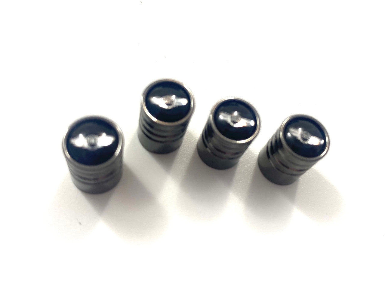 Black Chrome~ Genesis Wing Valve Caps 4pc Set