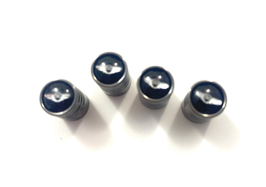 Black Chrome~ Genesis Wing Valve Caps 4pc Set