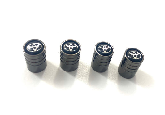Black Chrome~ T-Logo Valve Caps 4pc Set for Toyota Models