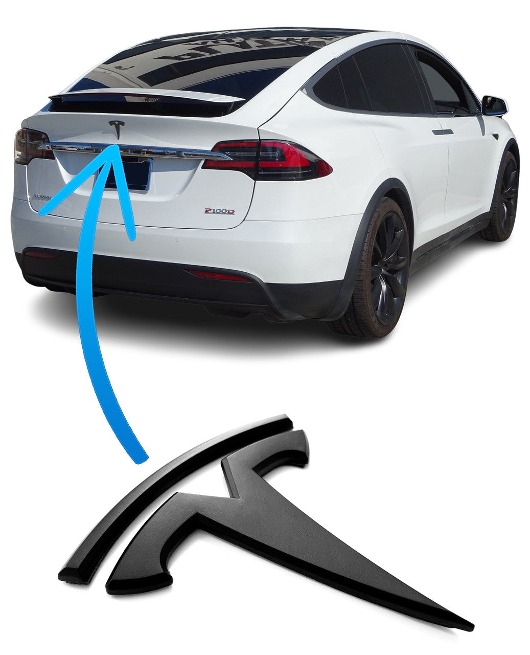 MODEL X "T" Badge Emblem Replacements (Various Colors)
