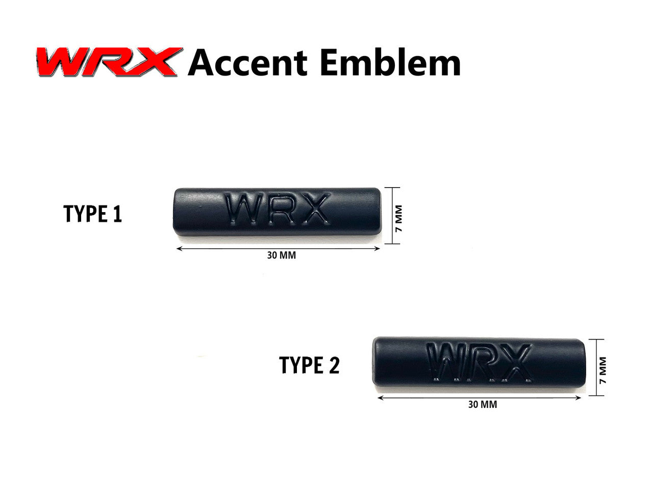 BLACK EDITION 2pc Set "WRX" Mini Accent Plaque Emblems