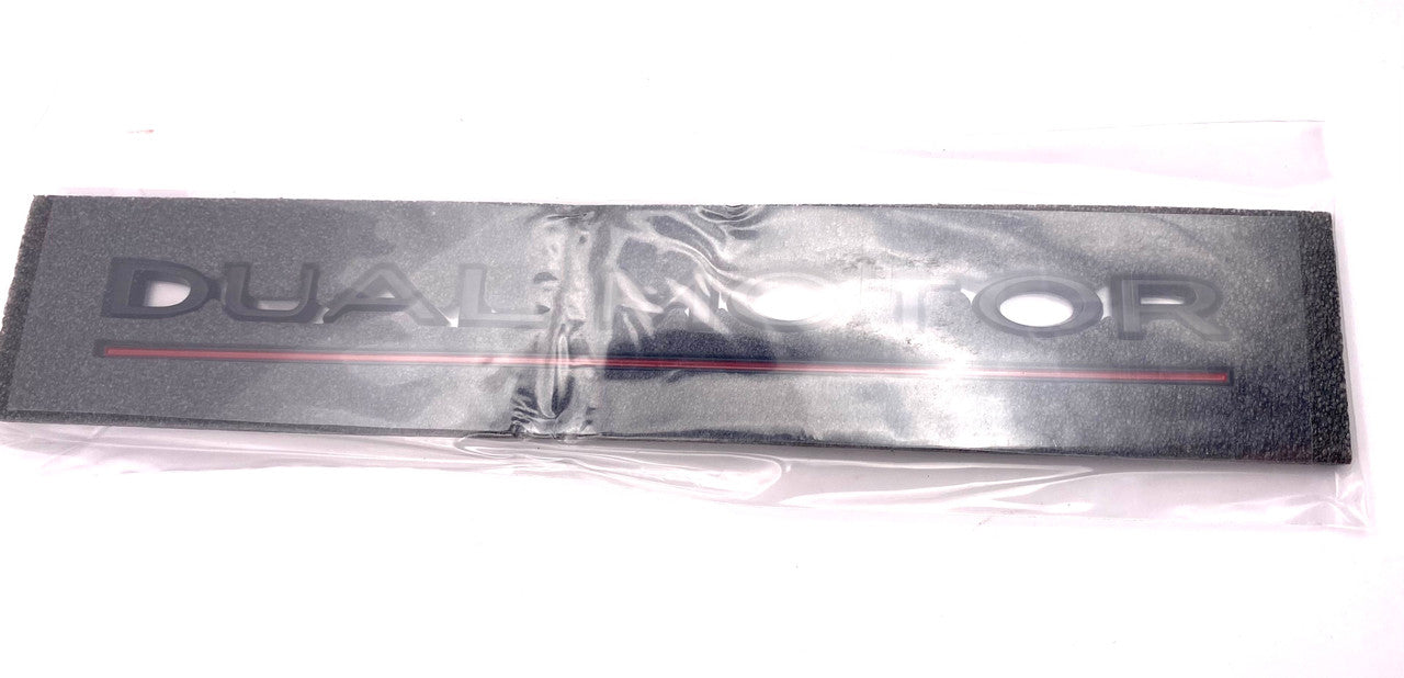 OEM SPEC Dual Motor Emblem (Black + Red Underline)
