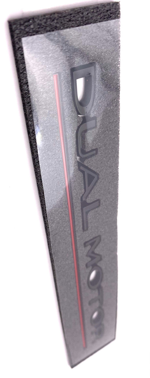 OEM SPEC Dual Motor Emblem (Black + Red Underline)
