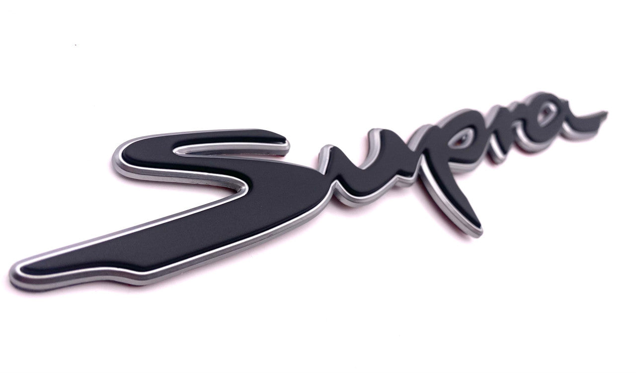 SATIN SILVER + MATTE BLACK ~METAL~ SUPRA Rear Letter Replacement Badge
