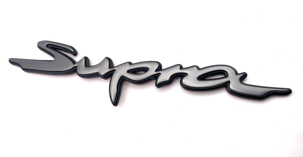 SATIN GUNMETAL + MATTE BLACK ~METAL~ SUPRA Rear Letter Replacement Badge