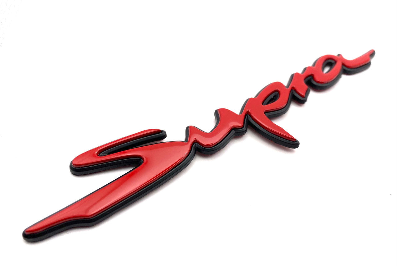 SATIN GUNMETAL + MATTE BLACK ~METAL~ SUPRA Rear Letter Replacement Badge