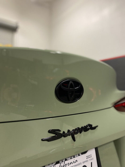 SATIN SILVER + MATTE BLACK ~METAL~ SUPRA Rear Letter Replacement Badge